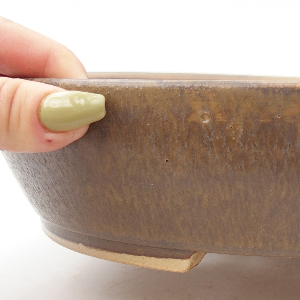 Keramik-Bonsaischale 24 x 28 x 6  cm, Farbe braun