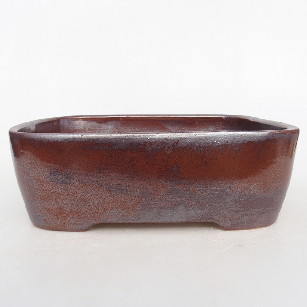 Keramik-Bonsaischale 23,5 x 18 x 7,5 cm, braun Farbe