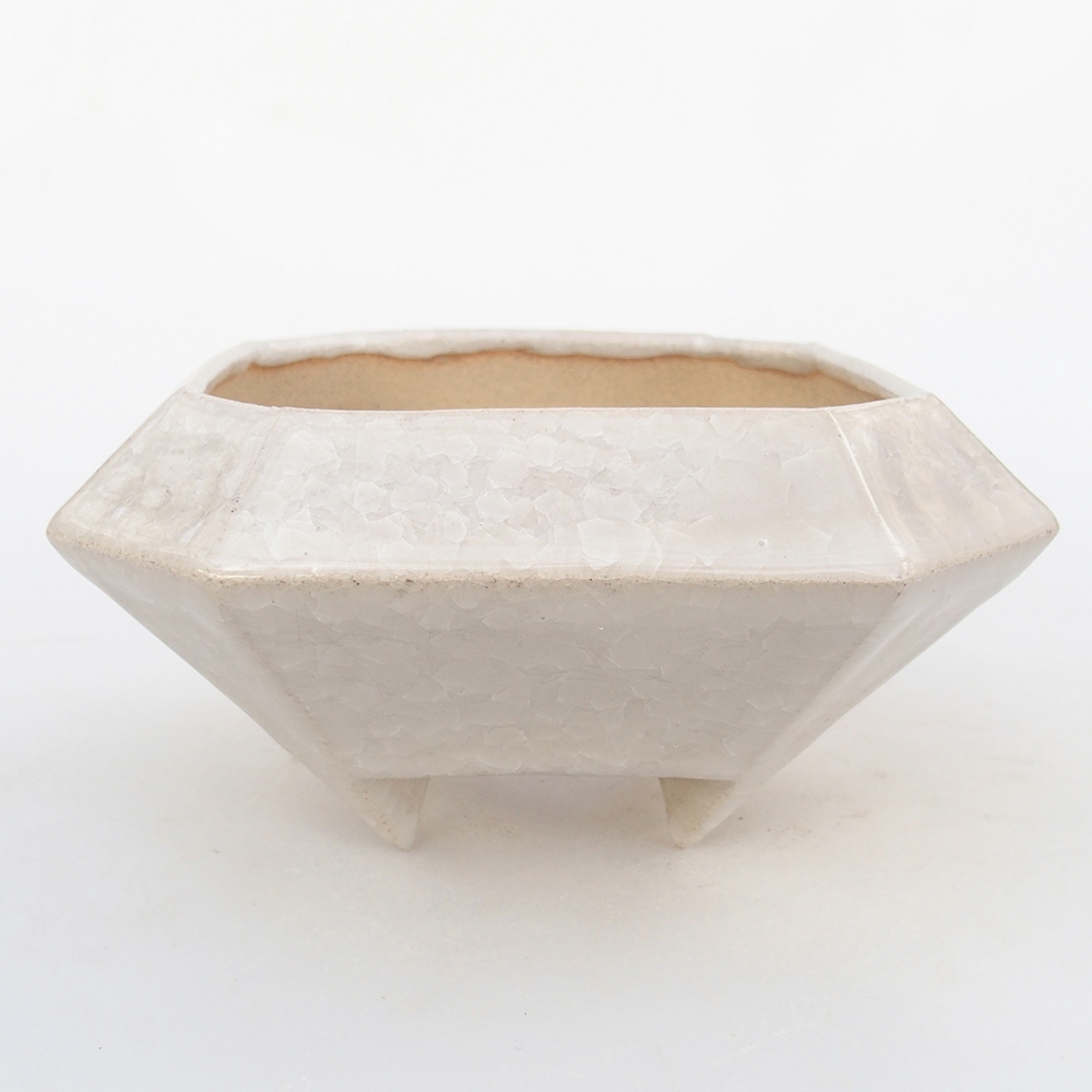 Bonsaischale aus Keramik 13,5 x 13,5 x 7,5 cm, Farbe beige