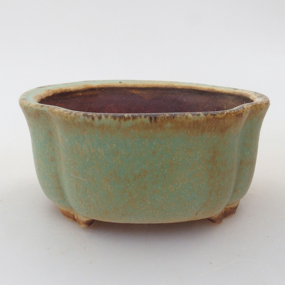 Bonsaischale aus Keramik 7,5 x 7 x 3,5 cm, Farbe Grün