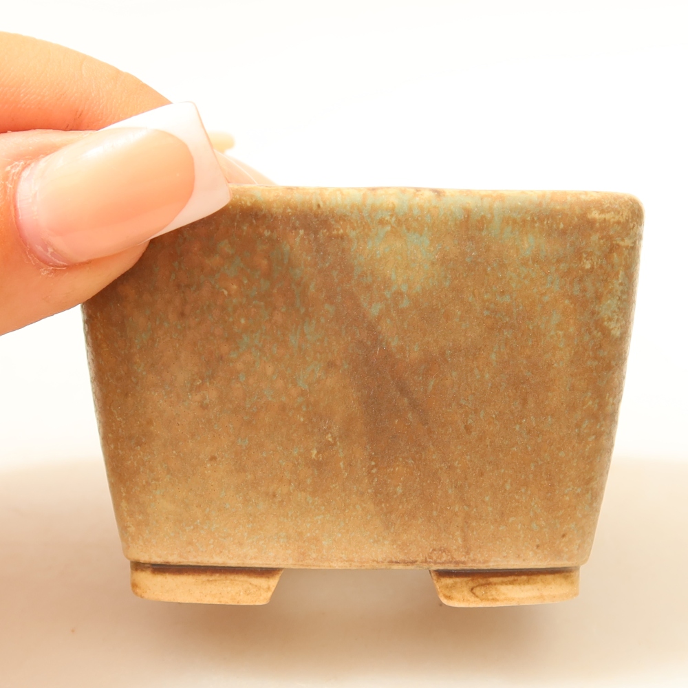 Bonsaischale aus Keramik 6,5 x 6,5 x 4,5 cm, grün