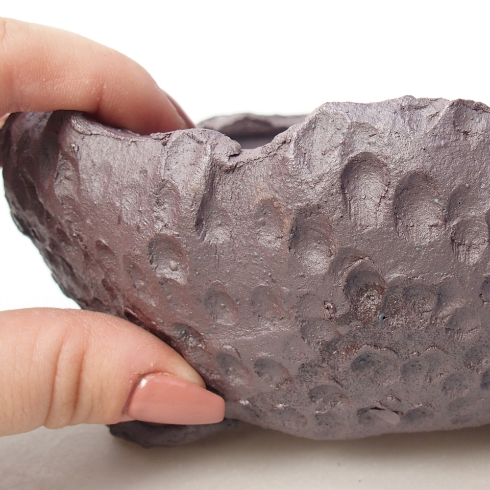 Bonsaischale aus Keramik 17 x 17 x 7,5 cm, metallfarben