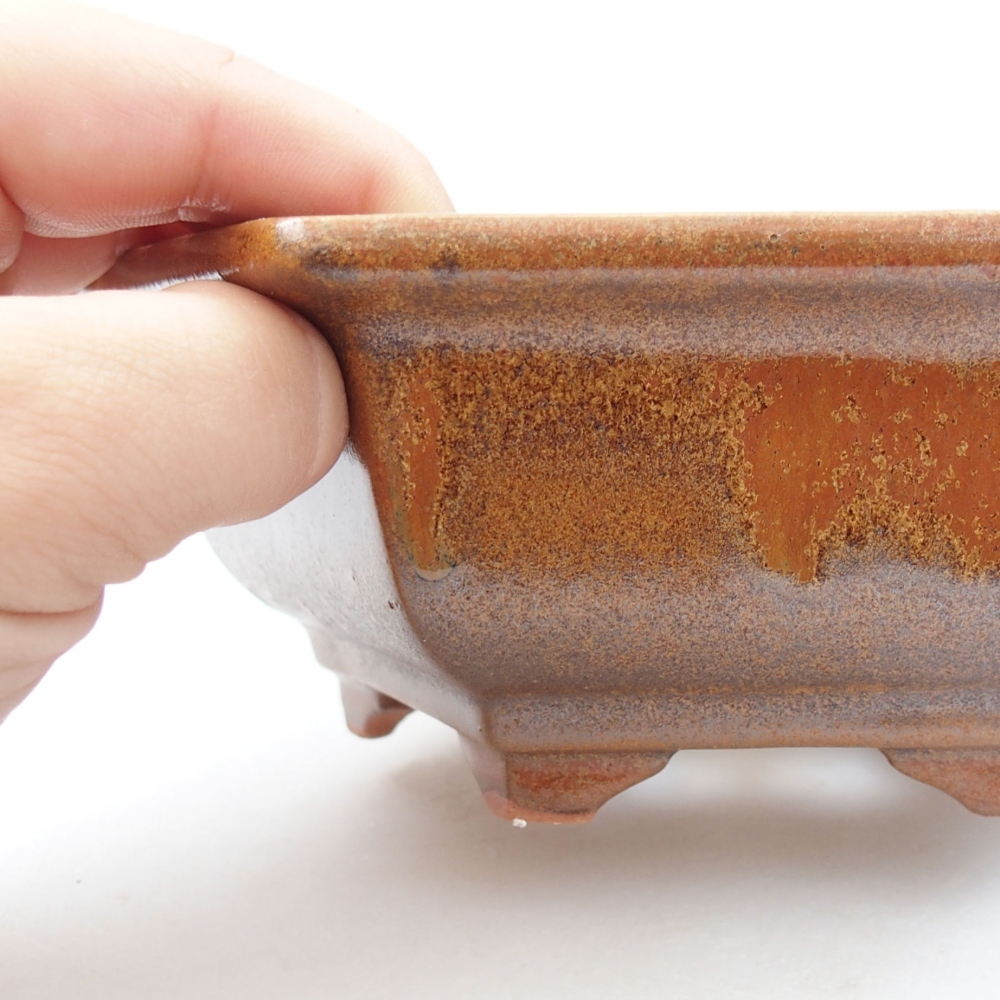 Keramik-Bonsaischale 17 x 15 x 6 cm, Farbe braun