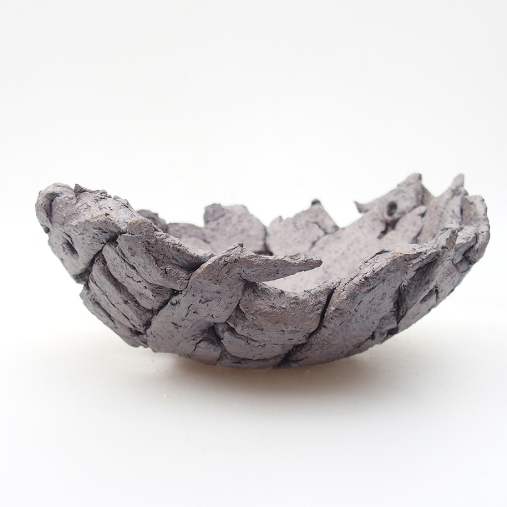 Keramikschale 16 x 14 x 6,5 cm, metallicfarben