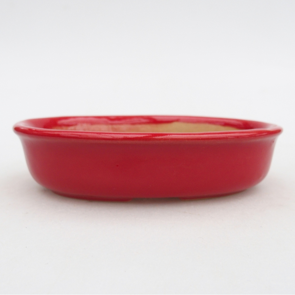 Bonsaischale aus Keramik 12 x 8,5 x 3 cm, Farbe rot