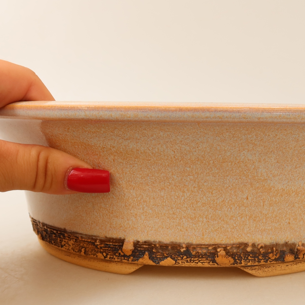 Keramik-Bonsai-Schale 29 x 29 x 8,5 cm, Farbe: Beige