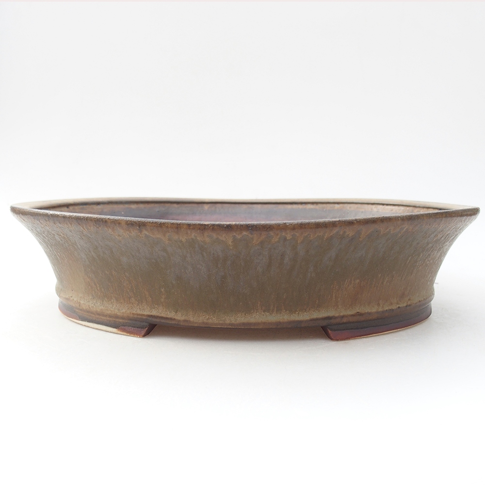 Keramik-Bonsaischale 27,5 x 25 x 6  cm, Farbe braun