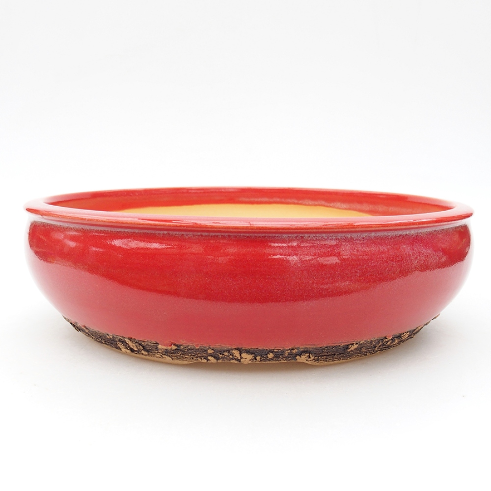 Keramik-Bonsaischale 22 x 22 x 6,5 cm, Farbe Rot