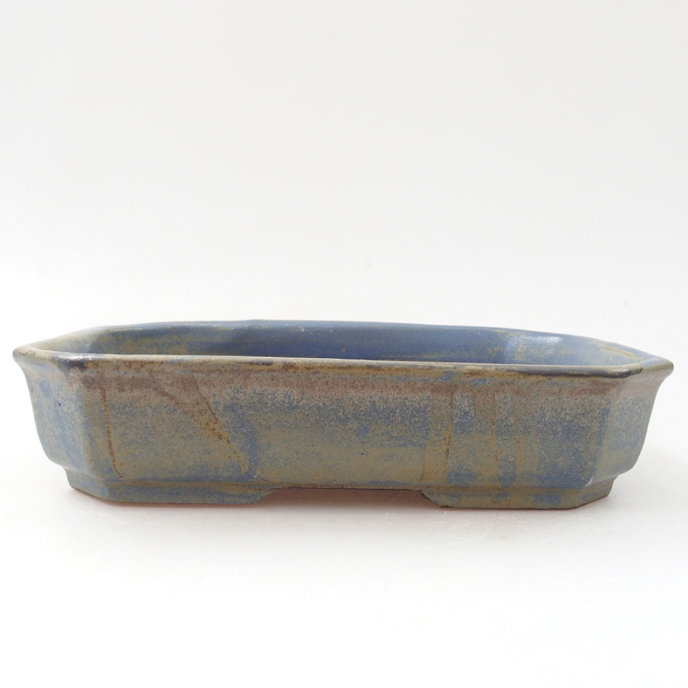 Keramik-Bonsaischale 19 x 13,5 x 4 cm, Farbe blau