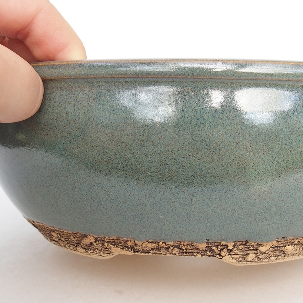 Bonsaischale aus Keramik 19,5 x 19,5 x 7 cm, grün