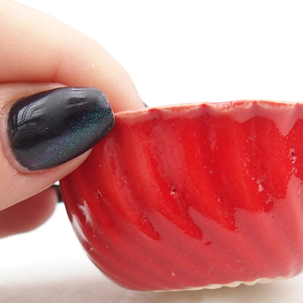 Mini-Bonsaischale 5,5 x 5,5 x 2,5 cm, Farbe rot