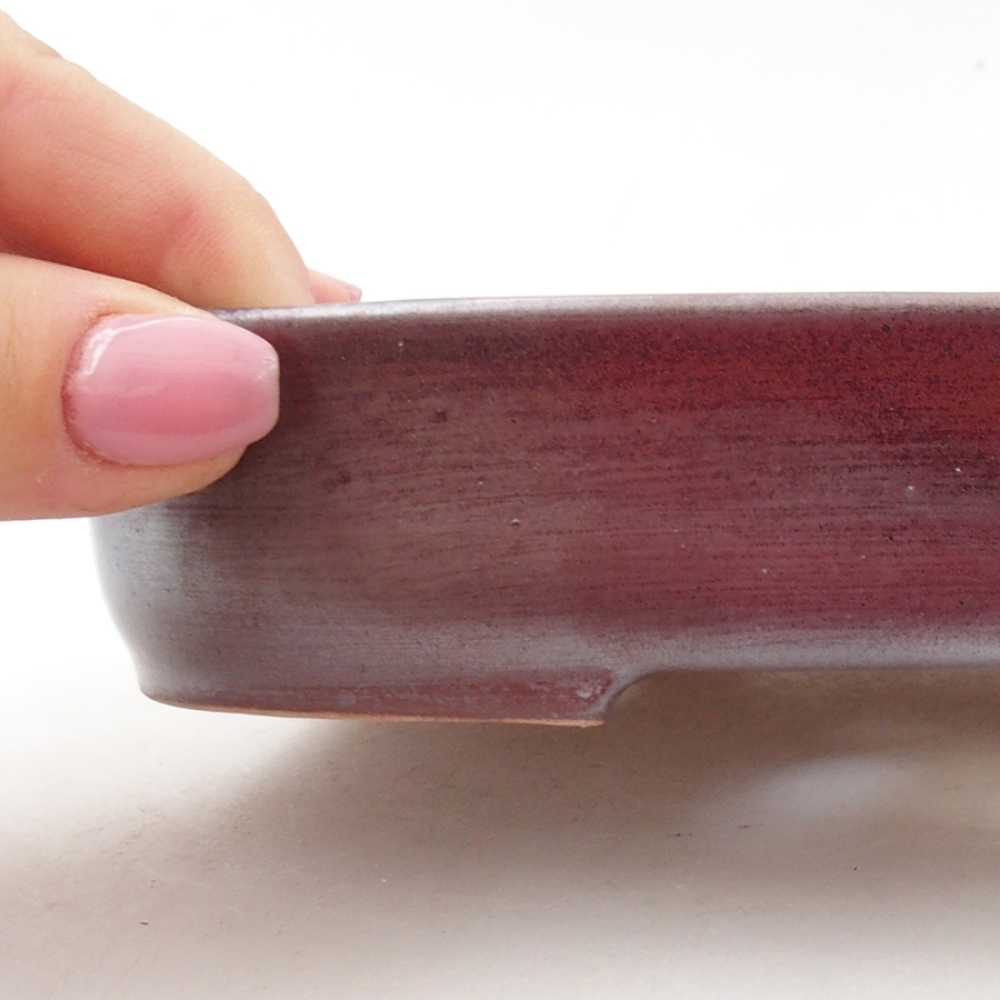 Keramik-Bonsaischale 16 x 11 x 3,5 cm, Farbe braun