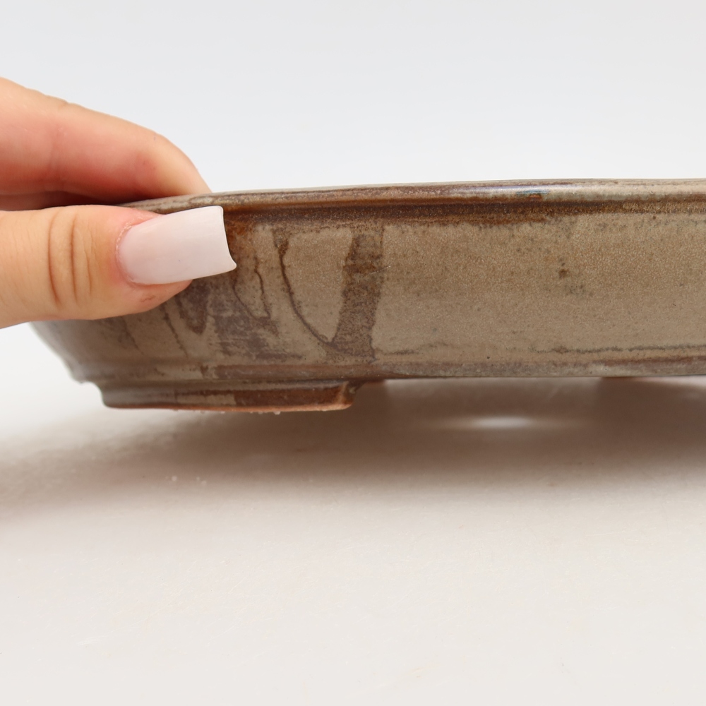 Bonsaischale aus Keramik 24,5 x 20 x 4 cm, braun
