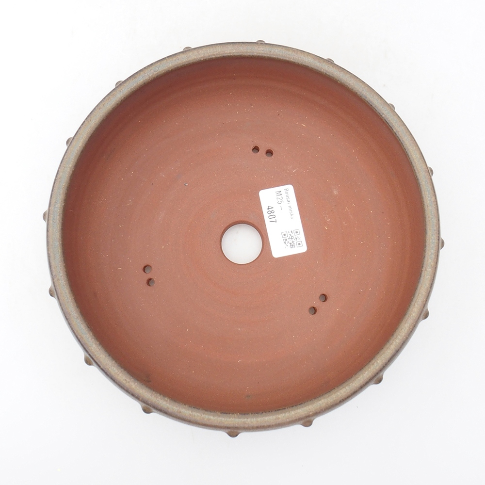 Bonsaischale aus Keramik 19,5 x 19,5 x 6,5 cm, braune Farbe