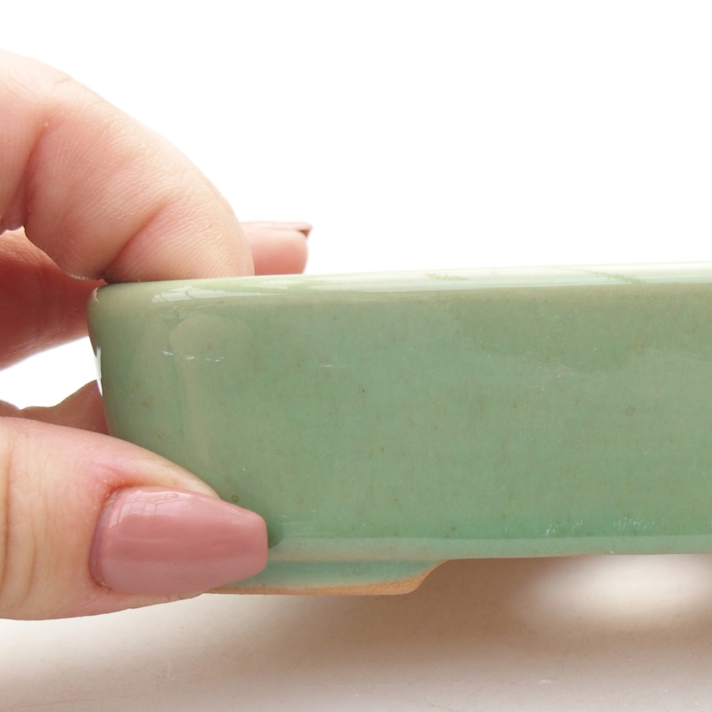 Bonsaischale aus Keramik 12,5 x 9 x 3,5 cm, grün