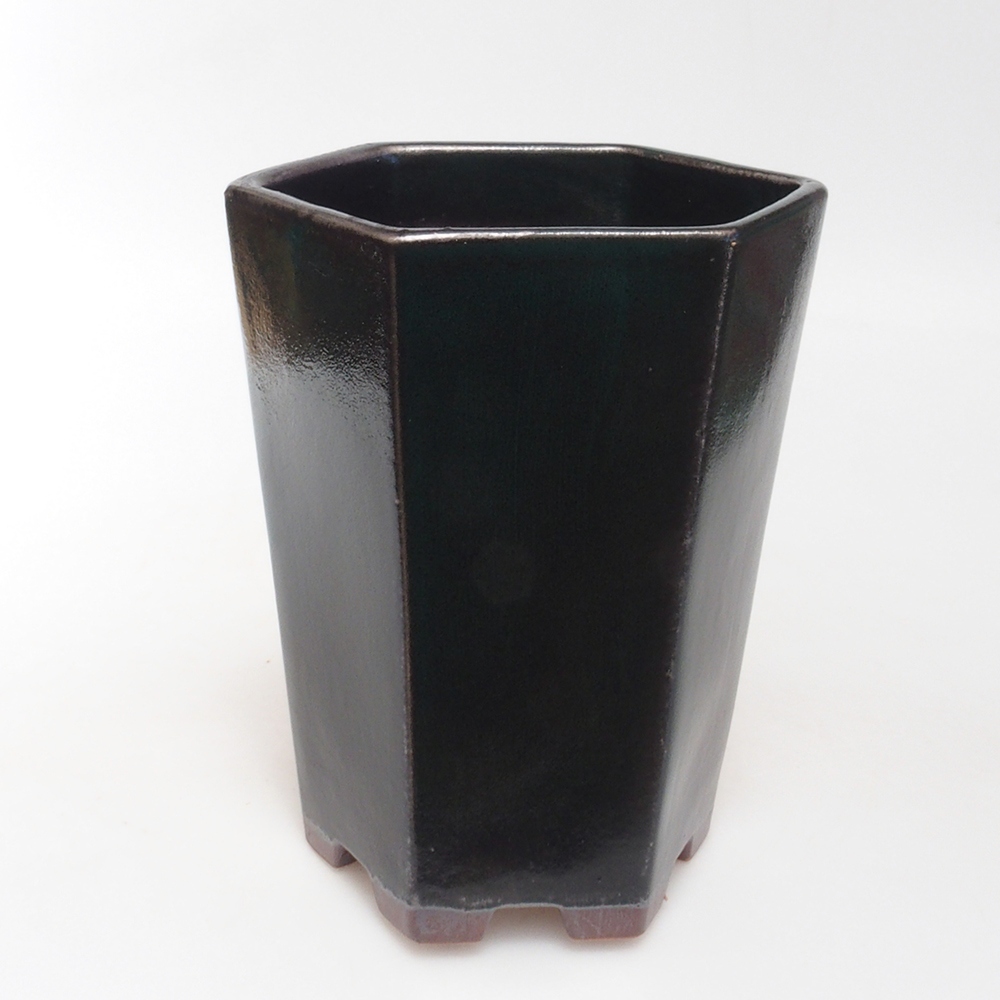 Keramik-Bonsaischale 13 x 12 x 16,5 cm, Farbe Grün