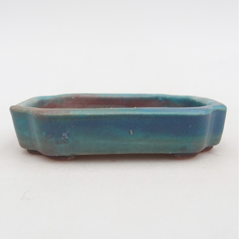 Bonsaischale aus Keramik 10 x 8,5 x 2 cm, Farbe blau