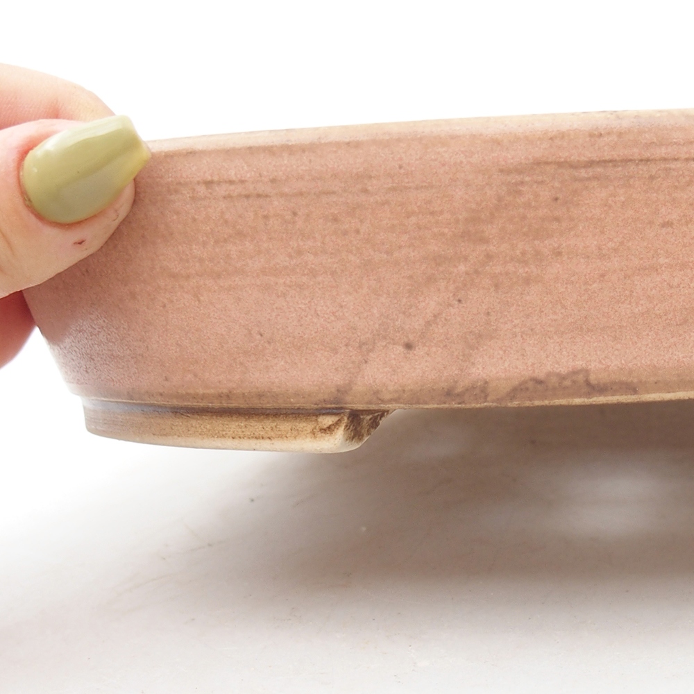 Keramik-Bonsaischale 22 x 19,5 x 4,5 cm, Farbe rosa