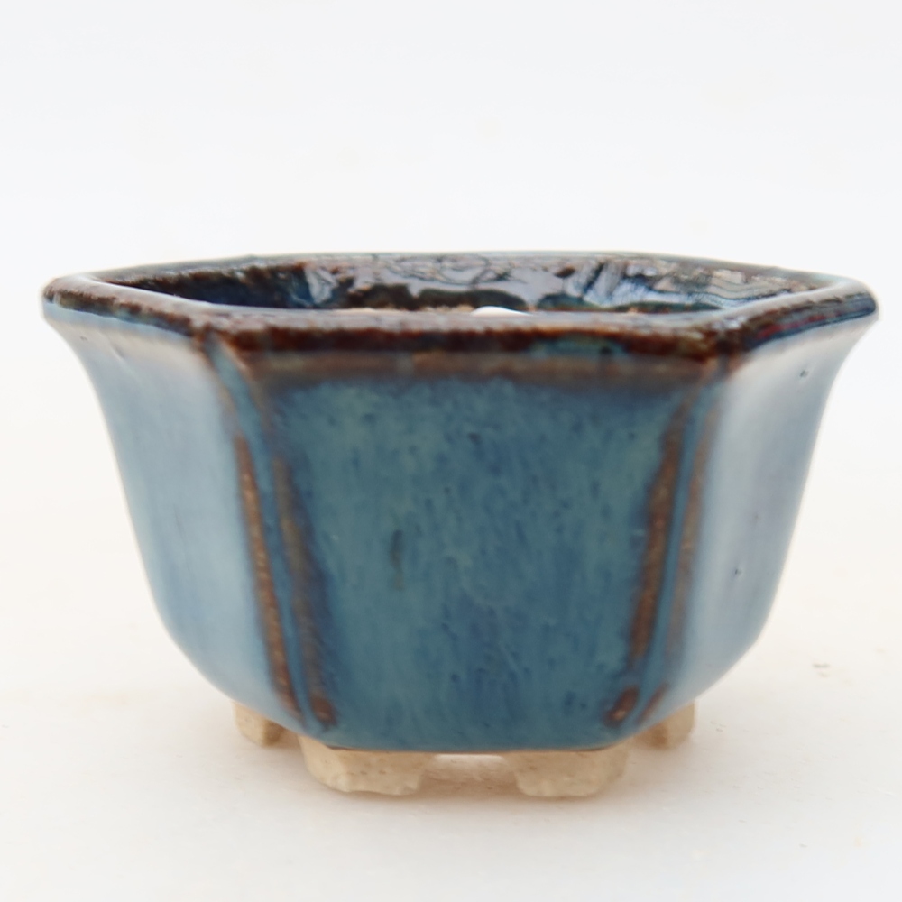 Keramik-Bonsai-Schale 5,5 x 5 x 3 cm, Farbe: Blau