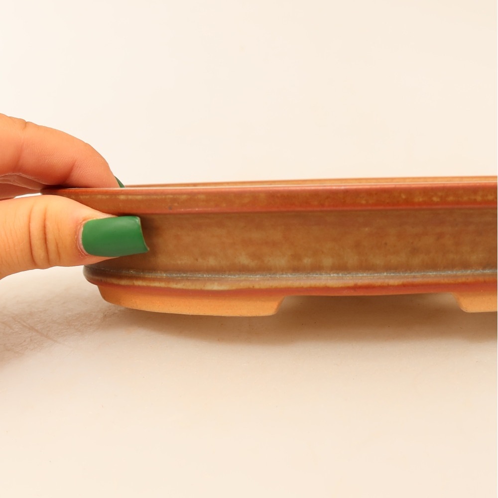 Keramikschale  21 x 14,5 x 3,5 cm, Farbe: braun