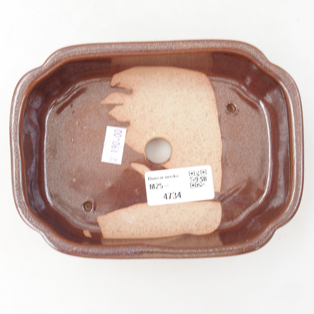 Keramik-Bonsaischale 15 x 11,5 x 4,5 cm, Farbe braun