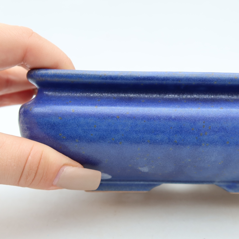 Bonsaischale aus Keramik 15,5 x 15,5 x 6 cm, Farbe blau