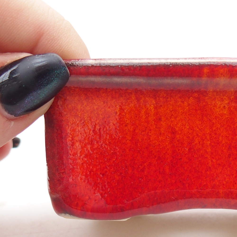 Mini-Bonsaischale 8,5 x 6,5 x 3,5 cm, Farbe rot