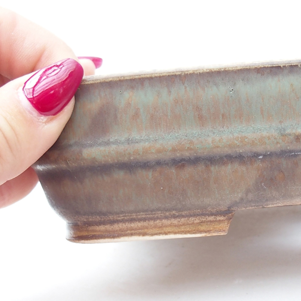 Bonsaischale aus Keramik 17,5 x 14 x 4,5 cm, Farbe Grün