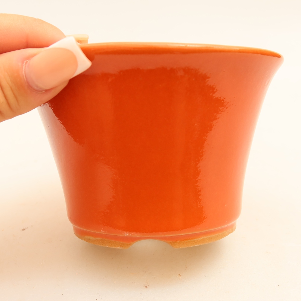 Keramik-Bonsai-Schale 11 x 11 x 7 cm, Farbe: Orange