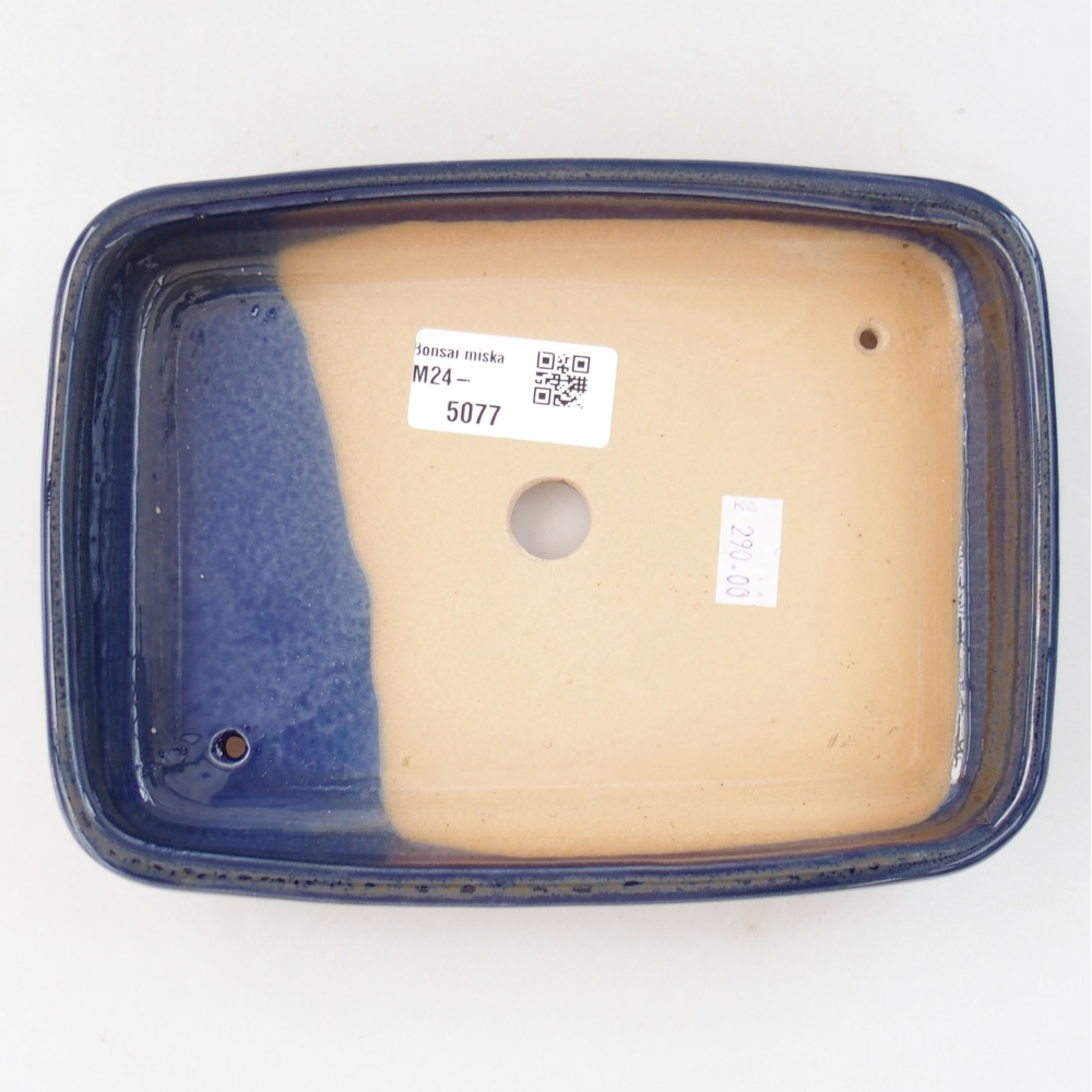 Keramik-Bonsaischale 18 x 13,5 x 4 cm, Farbe blau