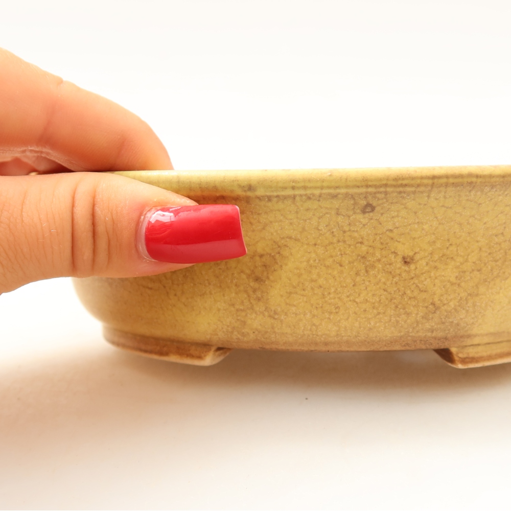 Keramik-Bonsai-Schale 15,5 x 14,5 x 4 cm, Farbe: Gelb