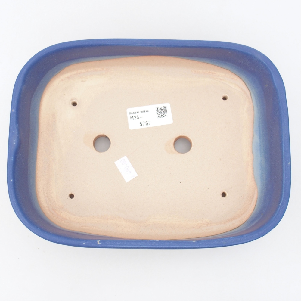 Keramik-Bonsaischale 23 x 17,5 x 5,5 cm, Farbe blau