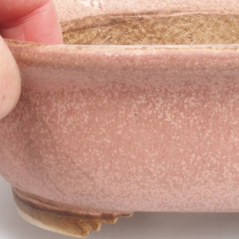 Bonsaischale aus Keramik 11,5 x 16 x 6,5 cm, Farbe rosa