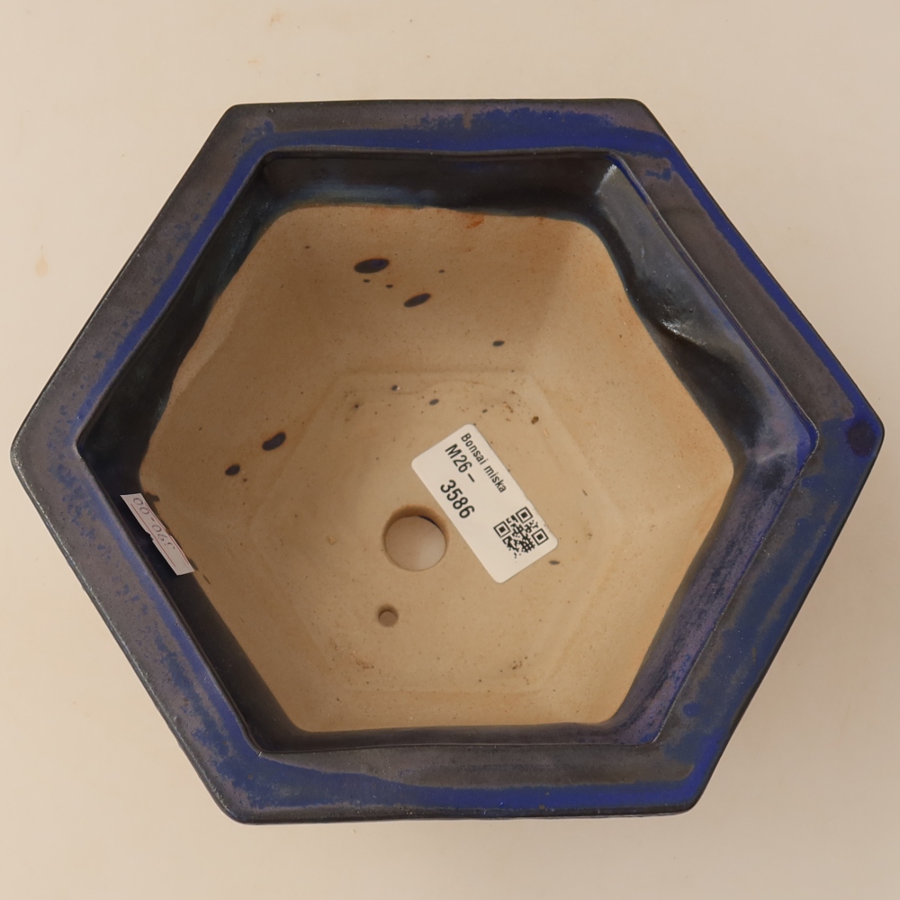 Bonsaischale aus Keramik 18,5 x 16,5 x 9 cm, Farbe blau