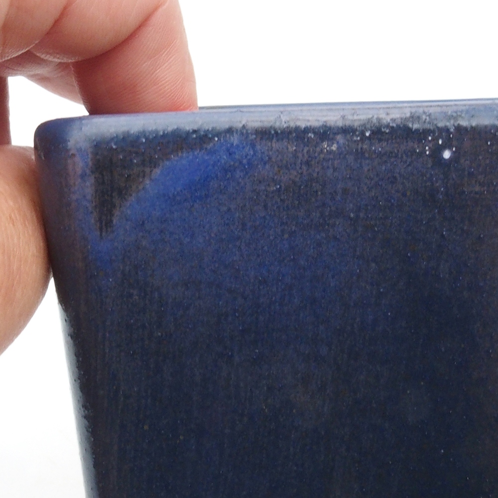 Keramik-Bonsaischale 8,5 x 8,5 x 10,5 cm, Farbe blau