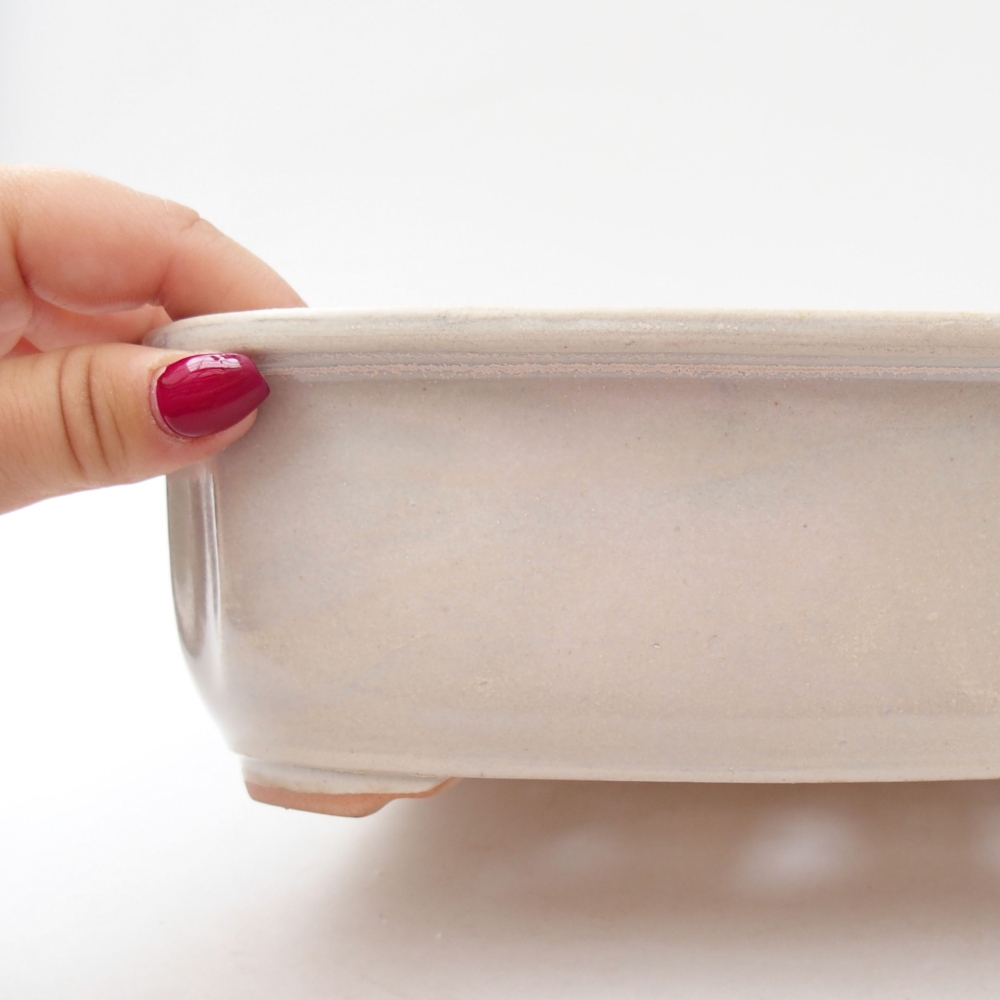 Keramik-Bonsaischale 24,5 x 21 x 7 cm, Farbe beige