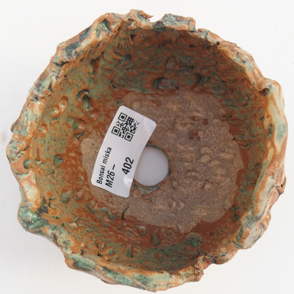 Keramikschale 10 x 9,5 x 9,5 cm , Farbe braun-grün