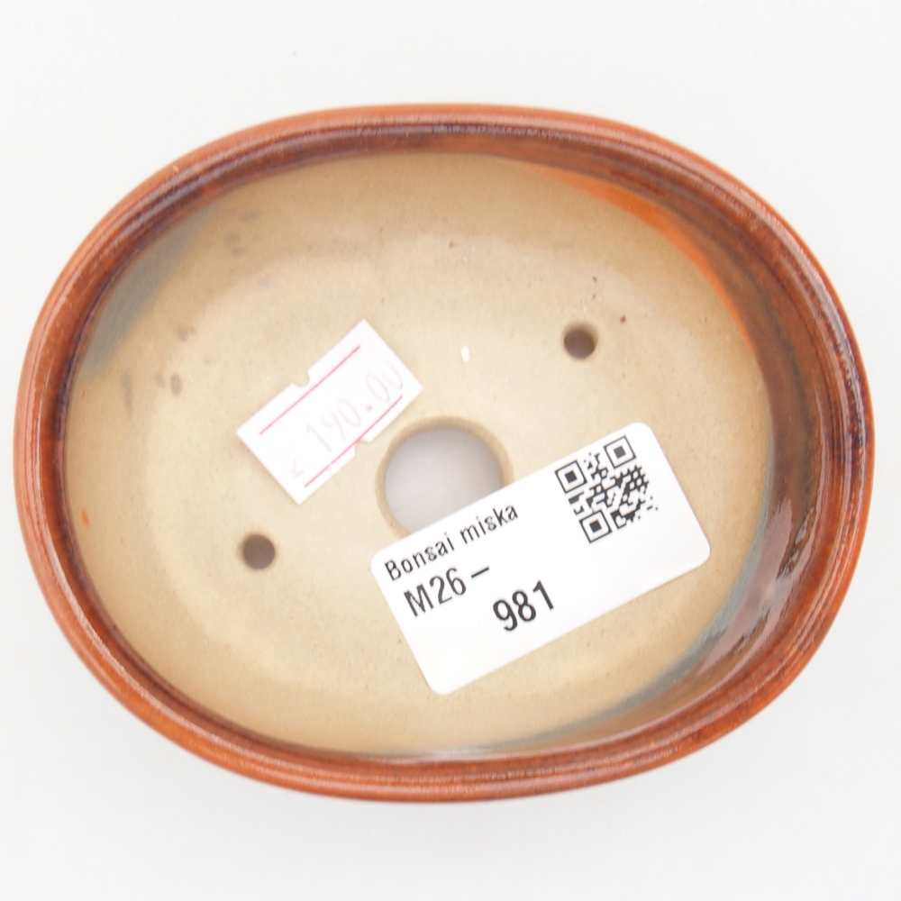 Bonsaischale aus Keramik 9 x 7,5 x 3,5 cm, orange