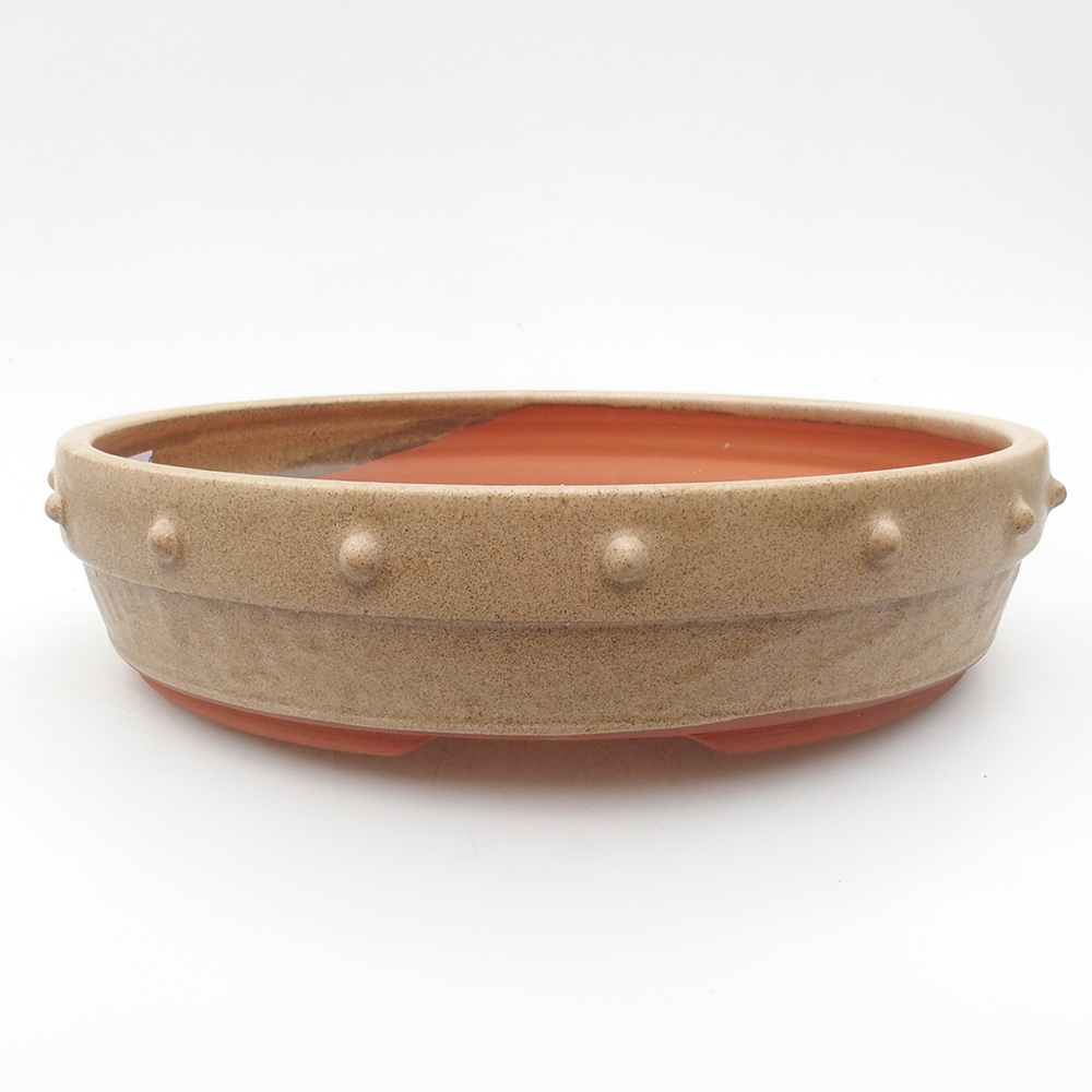 Bonsaischale aus Keramik 22 x 22 x 5 cm, BeigeFarbe