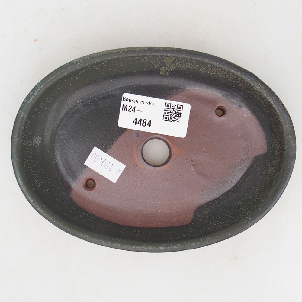 Keramik-Bonsaischale 15,5 x 11 x 2,5 cm, Farbe grau