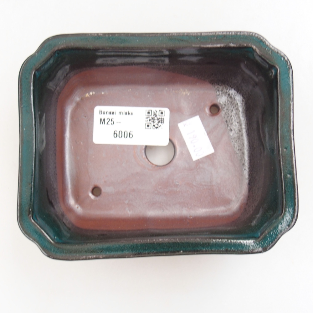 Keramik-Bonsaischale 13 x 10,5 x 4 cm, Farbe Grün