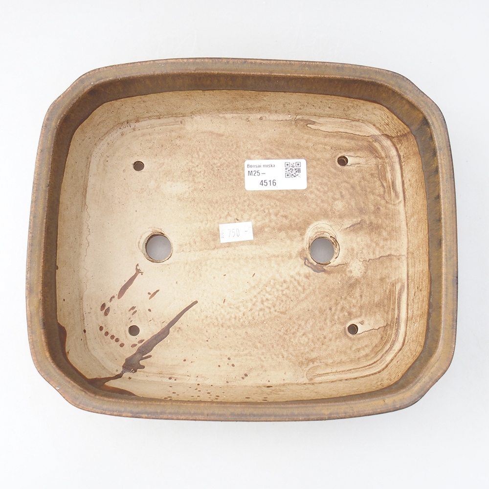 Keramik-Bonsaischale 24 x 21 x 6  cm, Farbe braun