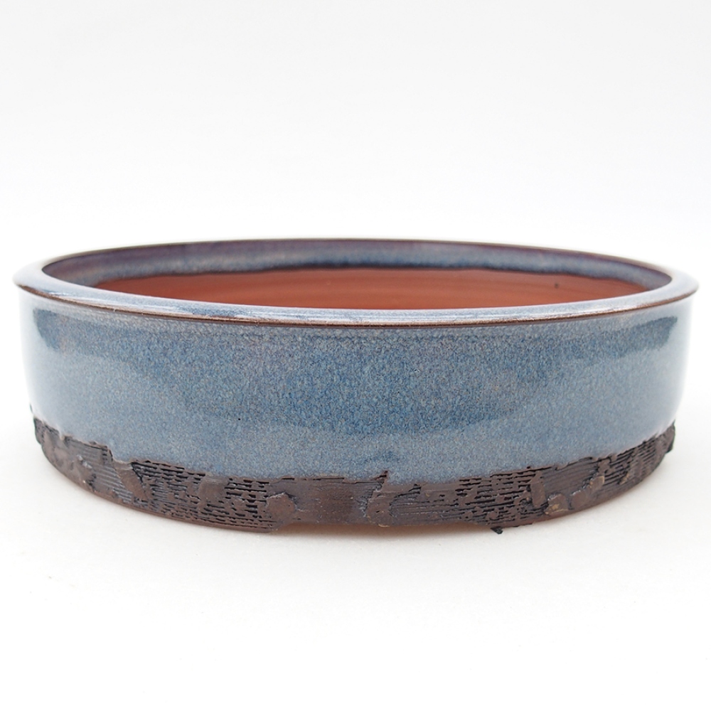Keramik-Bonsaischale 20 x 20 x 5 cm, Farbe blau