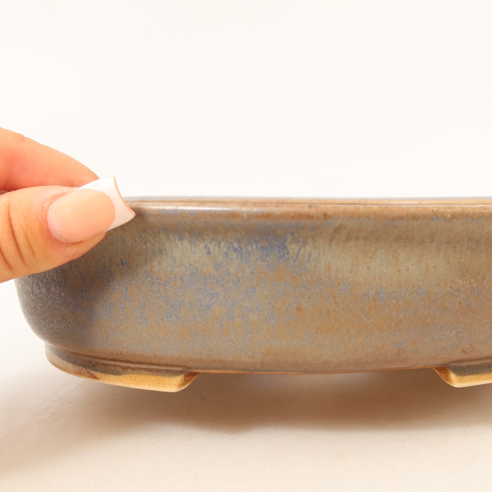 Bonsaischale aus Keramik 21 x 19 x 5 cm, Farbe blau