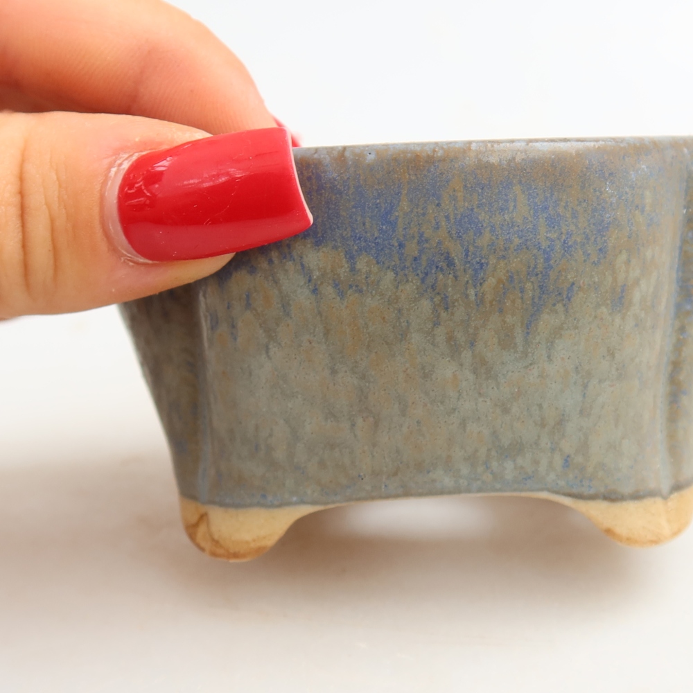 Keramik-Bonsai-Schale, 8 × 7 × 4 cm, Farbe: Blau