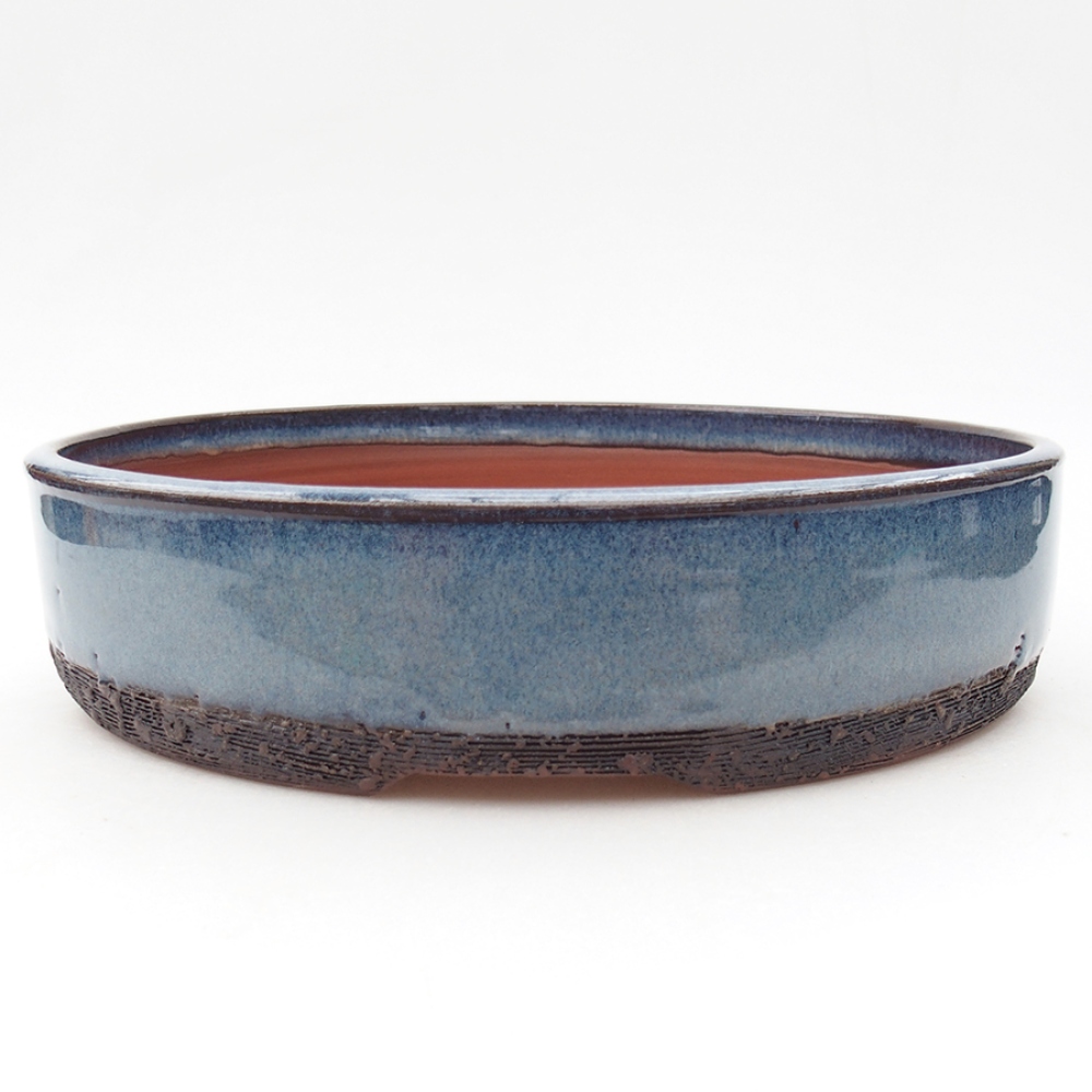Keramik-Bonsaischale 24 x 24 x 5,5 cm, Farbe blau