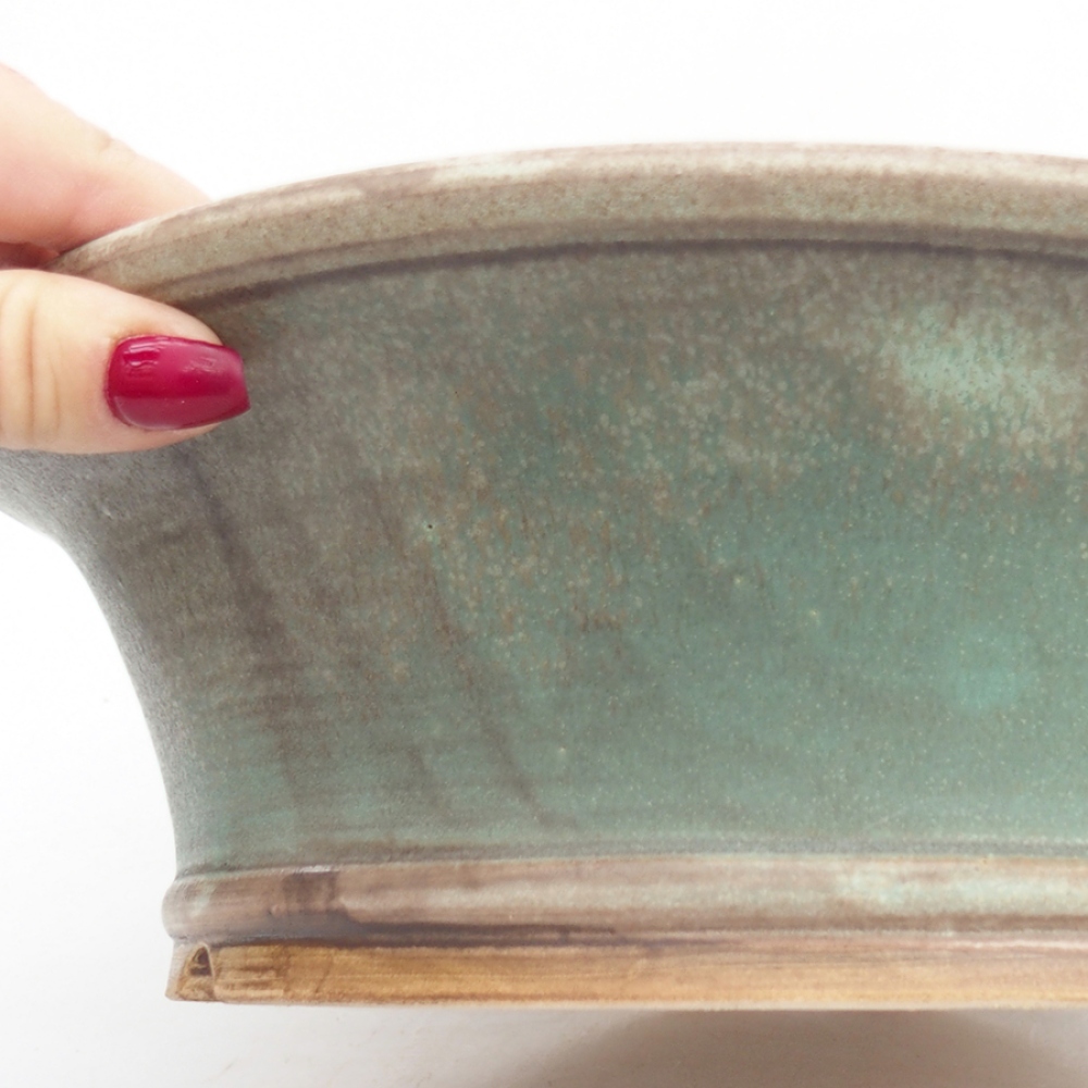 Keramik-Bonsaischale 24,5 x 28,5 x 8,5 cm, Farbe Grün