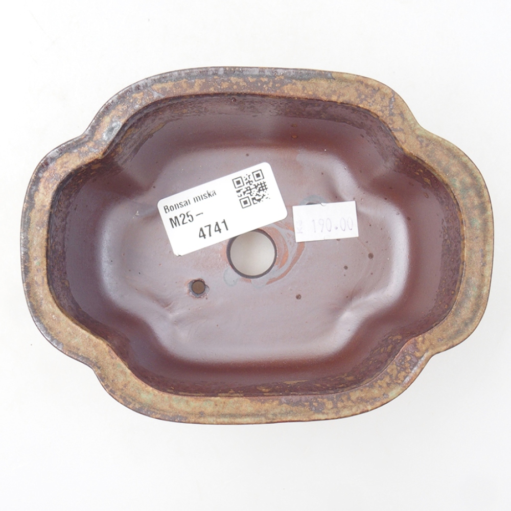 Keramik-Bonsaischale 13,5 x 10 x 5 cm, Farbe braun