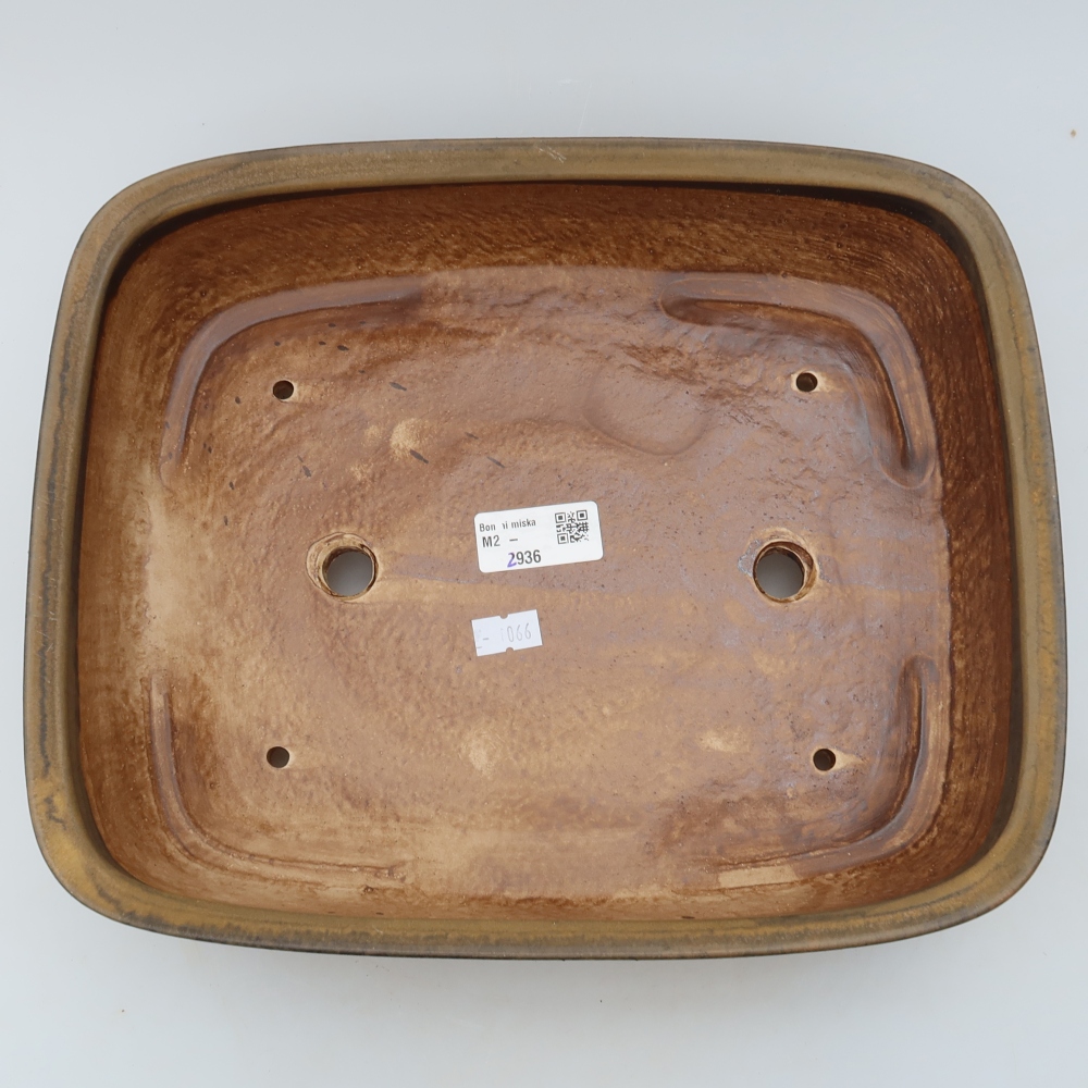 Keramik-Bonsai-Schale, 30 x 24,5 x 7,5 cm, Farbe: Braun