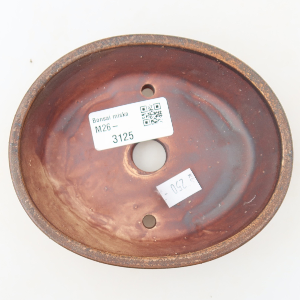 Bonsaischale aus Keramik 12,5 x 10,5 x 3,5 cm, braun
